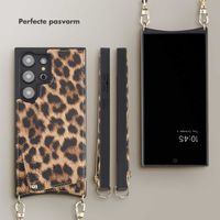 Selencia Nova Backcover met koord en pashouder Samsung Galaxy S24 Ultra - Leopard