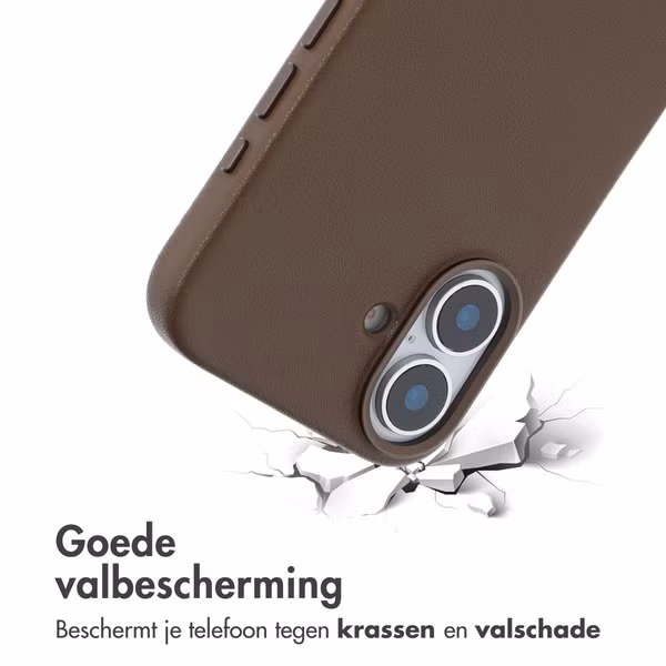 Accezz MagSafe Leather Backcover Apple iPhone 16 - Coffee Brown