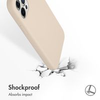 Accezz Liquid Silicone Back Cover Apple iPhone 12 (Pro) - Stone