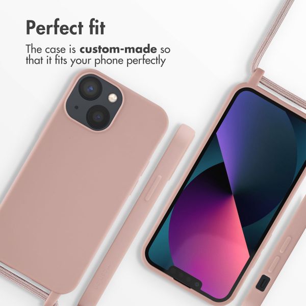 imoshion Silicone Case with Strap Apple iPhone 13 Mini - Sand Pink