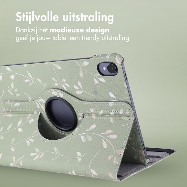 imoshion 360° Draaibare Design Bookcase Samsung Galaxy Tab S11 - Green Flowers