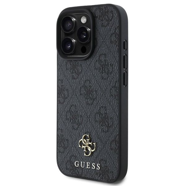 Guess 4G Metal Logo Backcover MagSafe iPhone 16 Pro Max - Zwart