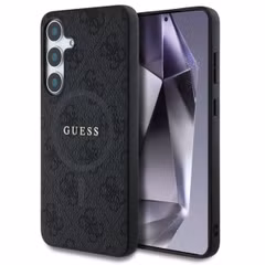 Guess Classic 4G Logo Backcover met MagSafe Samsung Galaxy S25 - Zwart