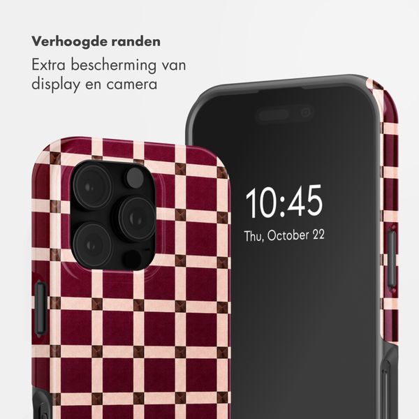 Selencia Vivid Backcover met MagSafe Apple iPhone 16 Pro - Check This Burgundy