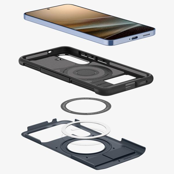 Spigen Slim Armor Backcover MagSafe Samsung Galaxy S25 - Zwart