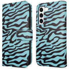 imoshion Design Bookcase Samsung Galaxy S22 - Black Blue Stripes