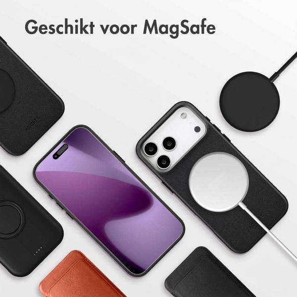 Accezz MagSafe Leather Backcover Apple iPhone 17 Pro Max - Onyx Black