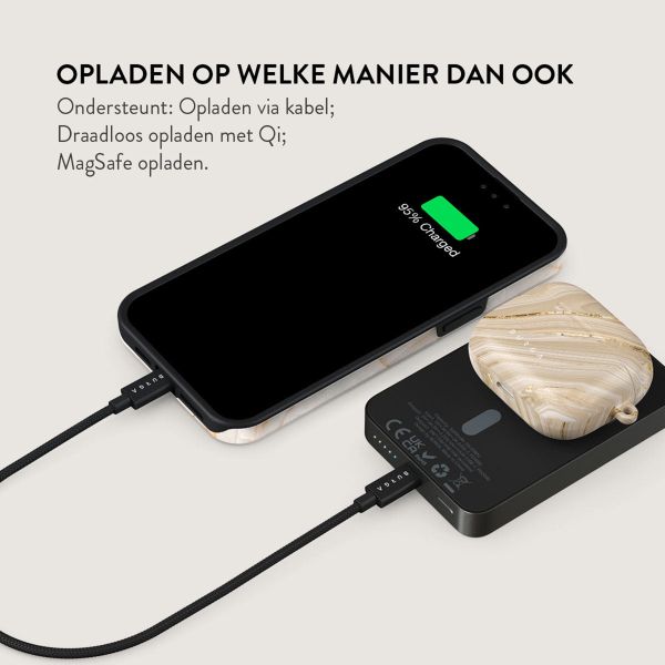 Burga Magnetic Powerbank 5.000 mAh - Geschikt voor MagSafe en Qi2 - Full Glam / Gunmetal