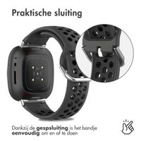 imoshion Siliconen sport bandje Fitbit Versa 4 / 3 / Sense (2) - Grijs/Zwart