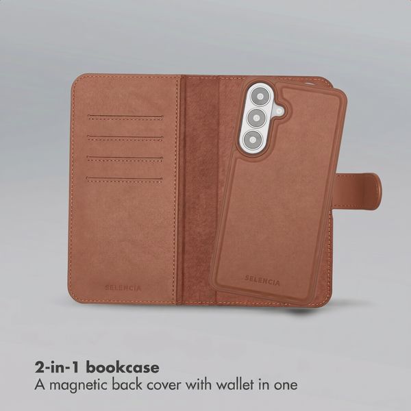 Selencia Olyn Detachable Bookcase with MagSafe Samsung Galaxy S26 Plus - Brown