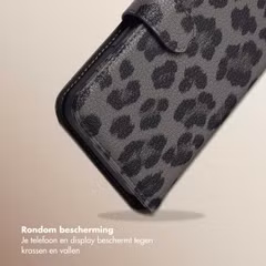 Selencia Sabi Bookcase met Panterprint Apple iPhone 14 / 13 - Midnight Black