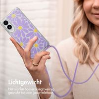 imoshion Design hoesje met koord Samsung Galaxy S25 Edge - Tropical Violet Flowers Connect