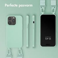 Selencia Siliconen hoesje met afneembaar koord Apple iPhone 14 Pro - Turquoise