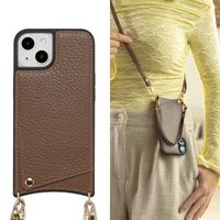 Selencia Nova Telefoonhoes met Koord en Pashouder Apple iPhone 14 / 13 - Mocha Brown
