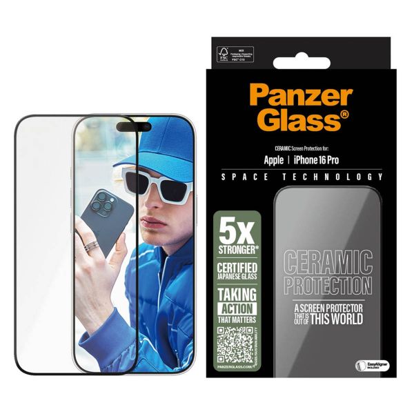 PanzerGlass Ceramic Screenprotector met applicator Apple iPhone 16 Pro