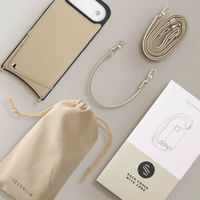 Selencia Nova Phone Case with Cord and Card Holder Apple iPhone Air - Beige