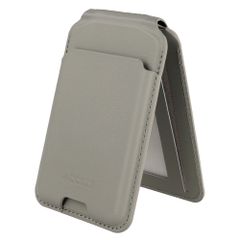 Accezz Magnetische Leren Wallet met standaard - Geschikt voor Apple Find My - Light Grey