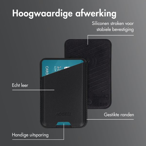 Accezz Magnetische Leren Kaarthouder - Geschikt voor Apple Find My - Onyx Black