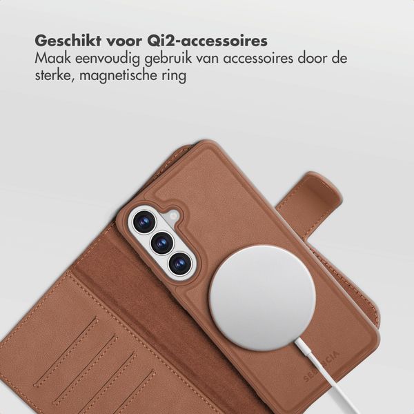 Selencia Olyn Uitneembare Bookcase met MagSafe Samsung Galaxy S26 Plus - Bruin
