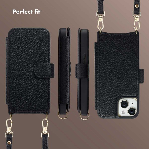 Selencia Riva Bookcase with MagSafe and phone strap Apple iPhone 15 - Black