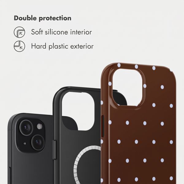 Selencia Vivid Back Cover with MagSafe Apple iPhone 15 - Happy Dots Chocolate