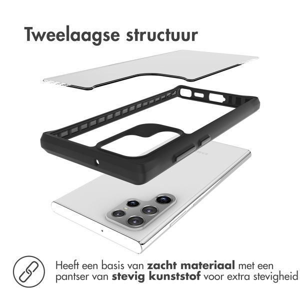 imoshion Rugged Hybrid Case Samsung Galaxy S22 Ultra - Zwart / Transparant