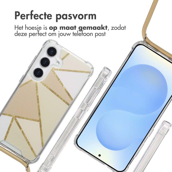 imoshion Design hoesje met koord Samsung Galaxy S25 - Beige Graphic