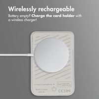 Accezz Magnetic Leather Card Holder - Compatible with Apple Find My - Light Grey