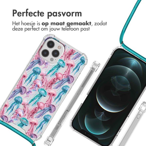 imoshion Design hoesje met koord Apple iPhone 12 Pro Max - Jellyfish Watercolor