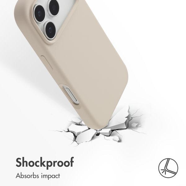 Accezz Liquid Silicone Back Cover with MagSafe Apple iPhone 17 Pro - Stone