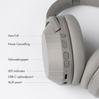 Selencia Urban Play Wireless Bluetooth Headphones - Draadloze koptelefoon Over-Ear - met Active Noise Cancelling - Cosy Grey