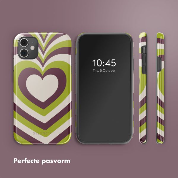 Selencia Vivid Tough Backcover iPhone 11 - Double Hearts Plum Fern