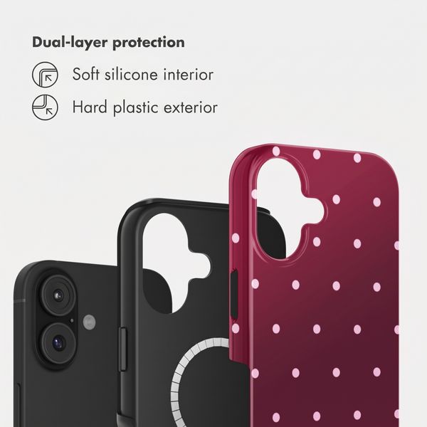 Selencia Vivid Back Cover with MagSafe Apple iPhone 17 - Happy Dots Burgundy
