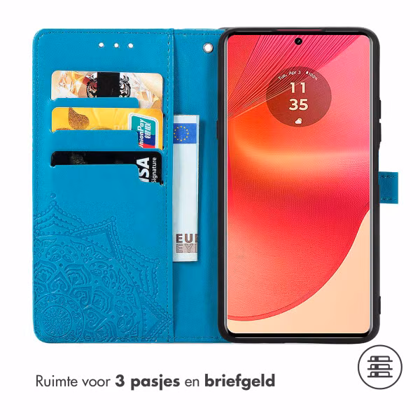 imoshion Mandala Bookcase Motorola Edge 50 Fusion - Turquoise