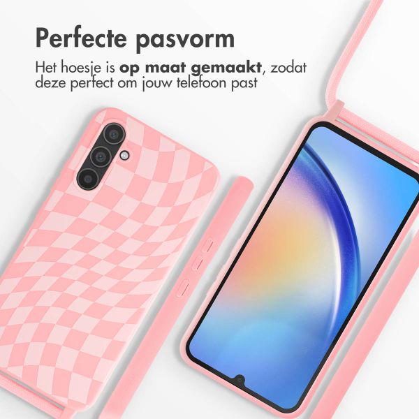 imoshion Siliconen design hoesje met koord Samsung Galaxy A34 (5G) - Retro Pink