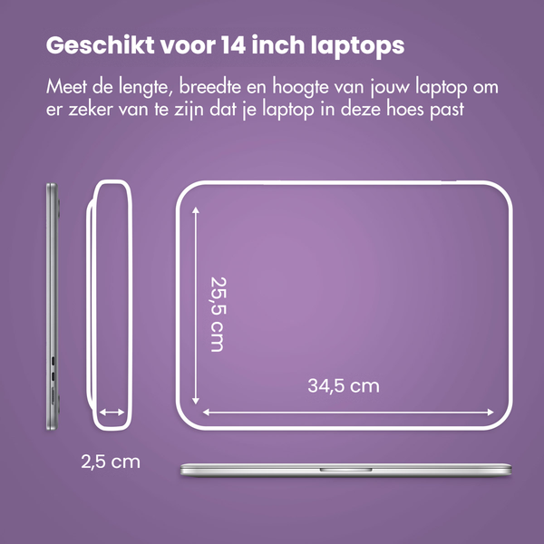 imoshion Laptophoes met opbergvak 14 inch - Laptopsleeve - Sandstone