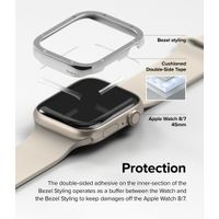 Ringke Bezel Styling Apple Watch Series 7 / 8 / 9 - 45 mm - Hairline Bolts Silver