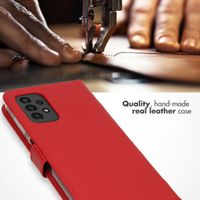 Selencia Echt Leren Bookcase Samsung Galaxy A13 (4G) - Rood