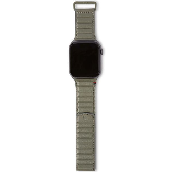 Decoded Magnet Strap echt lederen bandje Apple Watch Series 1-9 / SE - 38/40/41 mm / Series 10 - 42 mm - Olive