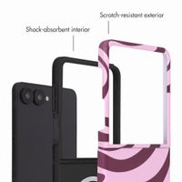 Selencia Vivid Back Cover with MagSafe Samsung Galaxy Z Flip 8 - Wavy Swirl Pink Plum