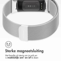 imoshion Milanees magnetisch bandje Fitbit Charge 5 - Maat S - Zilver