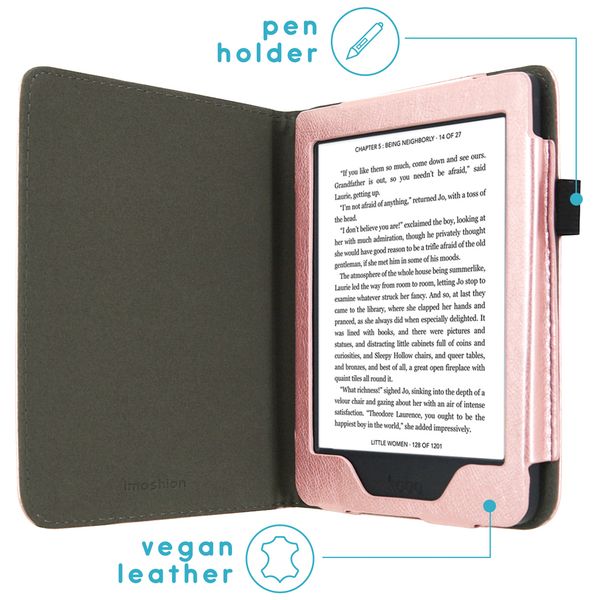 imoshion Vegan Leather Bookcase Kobo Nia - Rosé Goud