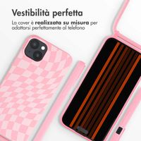 imoshion Siliconen design hoesje met koord Apple iPhone 15 Plus - Retro Pink