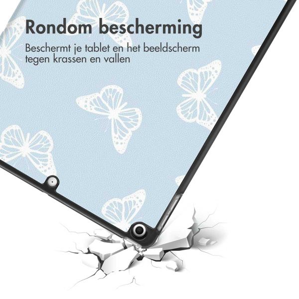 imoshion Design Trifold Bookcase Apple iPad 9 (2021) 10.2 inch / iPad 8 (2020) 10.2 inch / iPad 7 (2019) 10.2 inch - Butterfly