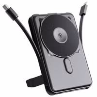imoshion MagSafe Powerbank met standaard + Accezz Ultra Slim GaN Oplader + Accezz USB-C naar USB-C kabel - 1 meter - Zwart