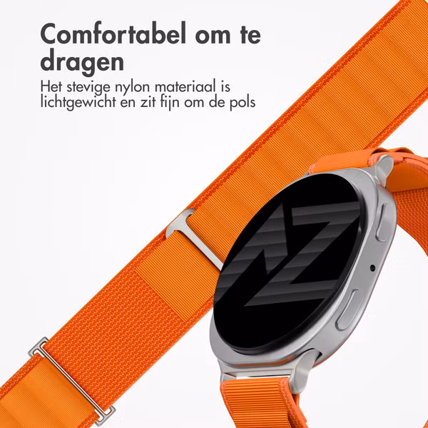 Accezz Nylon Alpine bandje Samsung Galaxy Watch 9 (40/44mm) / Watch 8 (40/44mm) / Classic (46mm) - Oranje