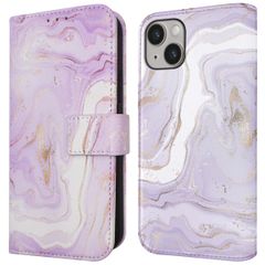 imoshion Design Bookcase Apple iPhone 14 - Purple Marble