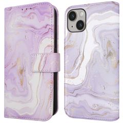 imoshion Design Bookcase iPhone 14 - Purple Marble