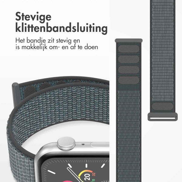 imoshion Nylon bandje Apple Watch Series 1 t/m 9 / SE (38/40/41 mm) | Series 10 / 11 (42 mm) - Ash Green