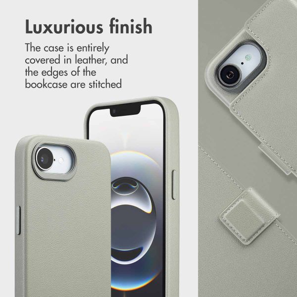 Accezz 2-in-1 Leather Bookcase with MagSafe Apple iPhone 17e / 16e - Light Grey